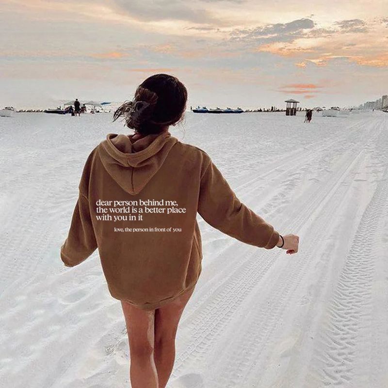 Sweatshirt aus Samt für Herren, einfarbig, mit Buchstaben und Slogan bedruckt, Tasche mit Kordelzug, bedruckt_voghion.com