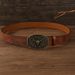 VOOTHOST Punk Bullhead Big Board Buckle Belts For Men Retro Embossed Western Cowboy Jeans Leather Waist Belt Clothing Accessories Gift F0361_voghion.com