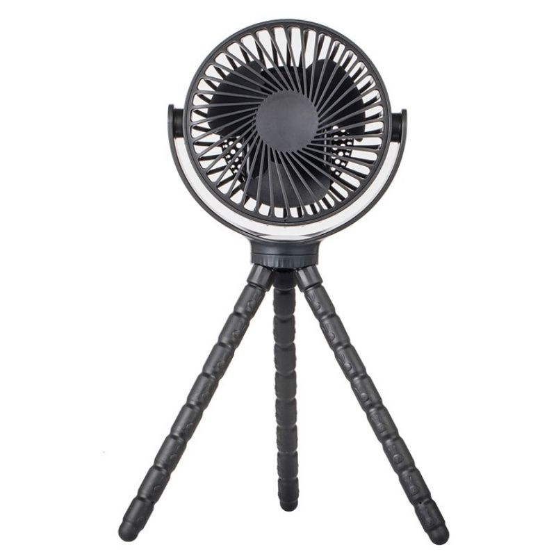 WX1020 Portable Handheld Summer Fan Flexible Octopus Tripod Baby Stroller Desktop Fan(Black)_voghion.com