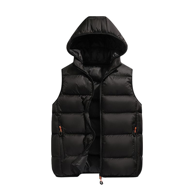  Gilet léger en coton pour hommes, nouvelle couleur assortie, chaud et épais, à la mode, décontracté, grande taille, automne et hiver_voghion.com