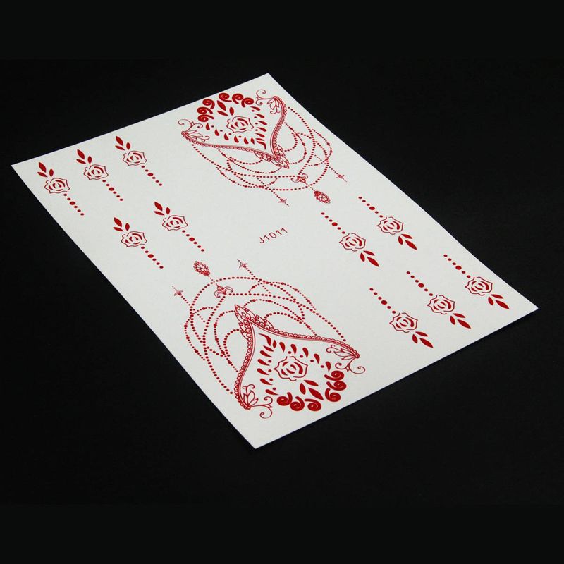 Adesivo per tatuaggio sul dorso della mano Adesivo per trasferimento di tatuaggio in pizzo vermiglio_voghion.com