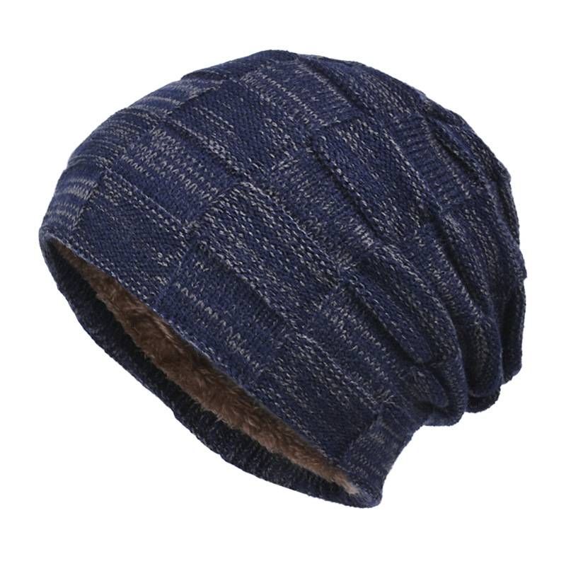 Bonnet d'hiver bonnet licou bavoir costume plus polaire bonnet en laine épaissie pour hommes automne et hiver bonnet tricoté pour hommes personnalité et chaleur_voghion.com