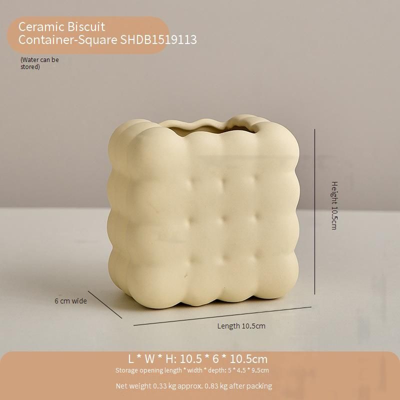Creative Biscuit Pen Holder Ornaments Cartoon Study Office Desktop Workstation Decoration Makeup Brush Storage Student Desk_voghion.com