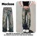 Herrenbekleidung Moclose American Street Retro Candy Chain Print Herren- und Damen-Jeans, lässig, locker, gerade, weit geschnitten_voghion.com