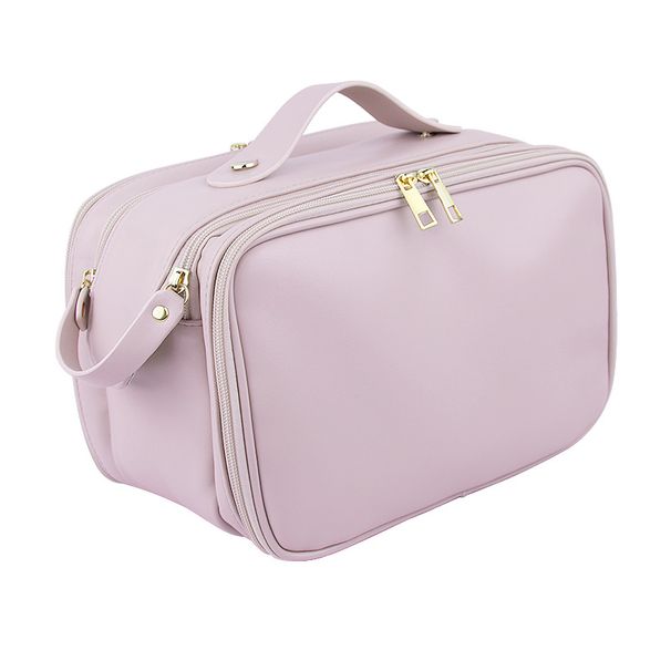 Makeup Tools & Accessories High Quality New Cosmetic Bag With Stand Up Brush Holder For Travel, Large Capacity Partition Makeup Storage Bag_voghion.com