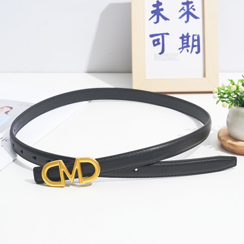 Genuine leather belt for women's versatile jeans, letter belt decoration, and skirt inset style 2024 new fashion_voghion.com