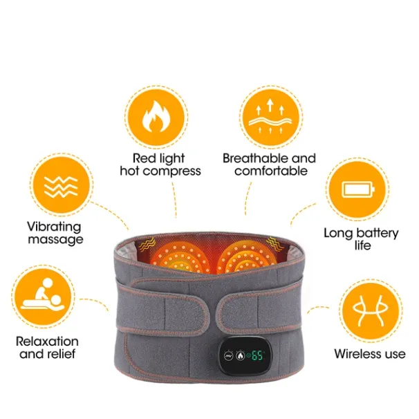 Elektromos fűtésű masszírozó vibrációs forró borogatás deréktámasz derékmasszázs háttámla relax vérkeringés_voghion.com