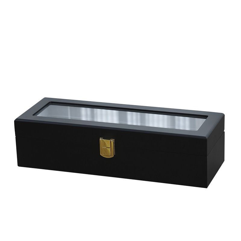 Watch Box Advanced Matte Black Watch Case With Cover Antioxidant Large Capacity Matte Black Watch Case Light Luxury Watch Case_voghion.com