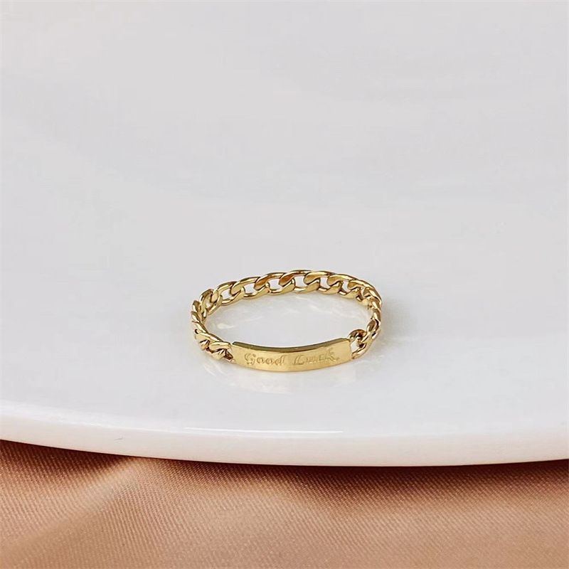 Schlichtes Design, modischer und trendiger Edelstahlschmuck für den Zeigefinger, kubanischer quadratischer Kettenring_voghion.com