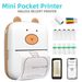Mini stampante tascabile, stampante termica wireless BT per foto, ricevute, note, etichette, codici QR, stampante portatile senza inchiostro per regali per telefoni iOS e Android_voghion.com