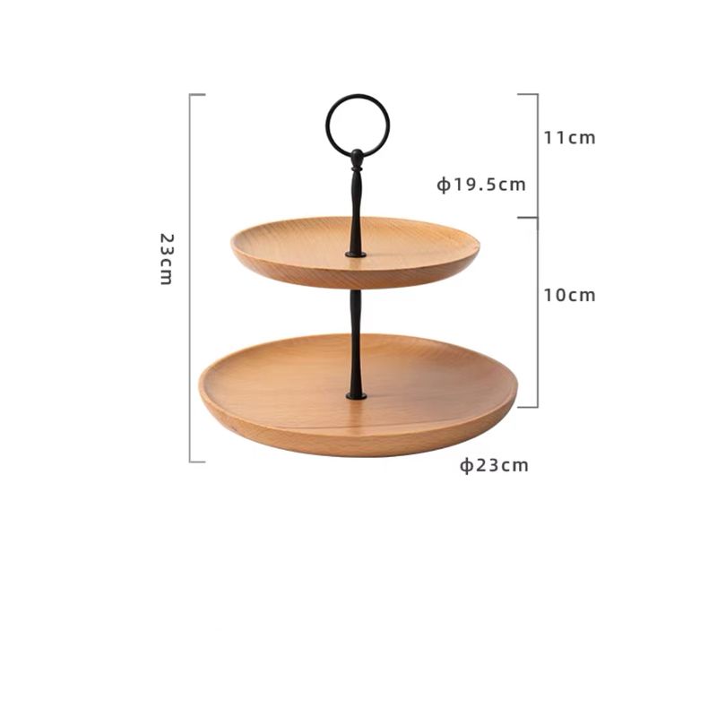 2/3-lagiges Holz-Obstteller-Set, Nussbaumholz, Snack-Gerichte, Kuchen, Brot, Dessertteller, Bonbonniere, Gebäckschale, Holzgeschirr, Dekor_voghion.com