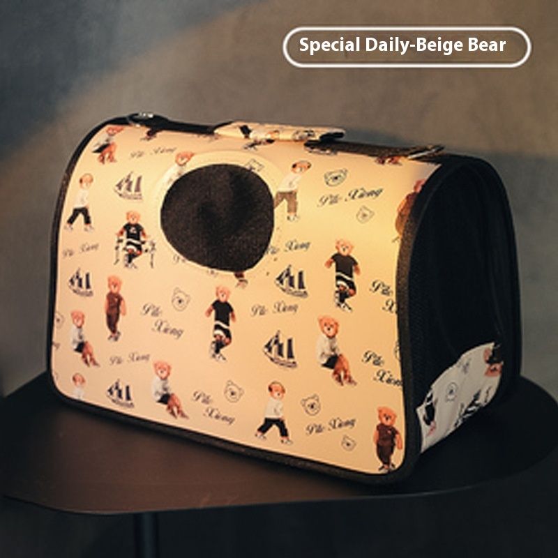 Single shoulder crossbody backpack dog cat foldable portable pet bag for outdoor use_voghion.com