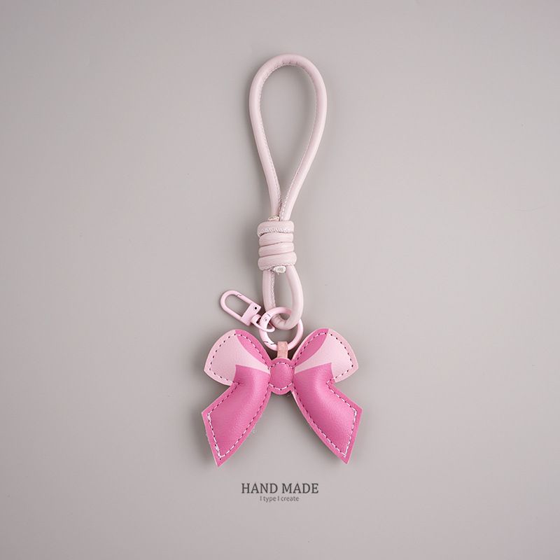 Leder Welpe Neue Bowknot Weibliche Süße Exquisite High-end Rucksack Anhänger Auto Keychain Ornament_voghion.com