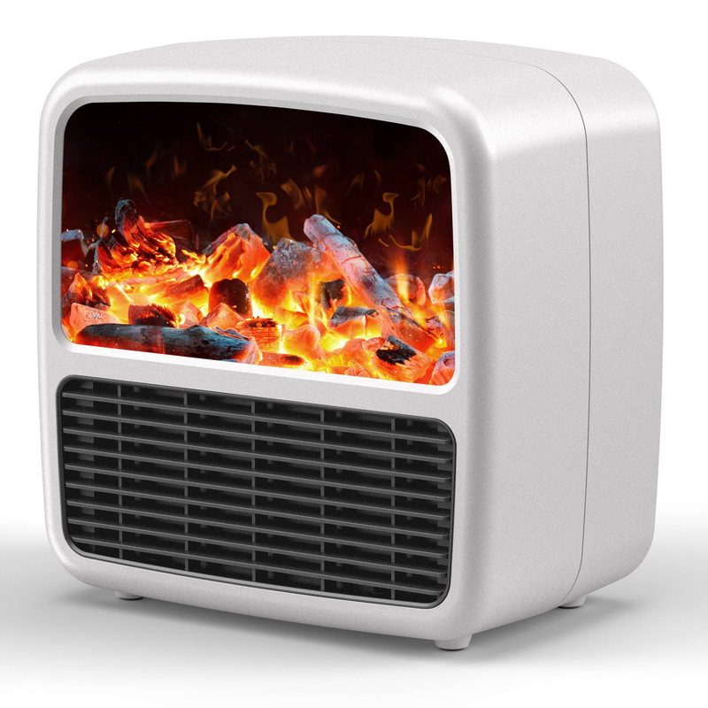 Home air heater, simulated flame lamp, handheld warm heating fan, desktop office home air heater_voghion.com