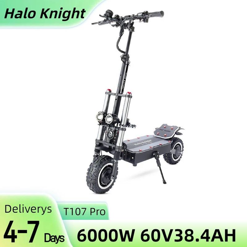Halo Knight T107 Pro Elektroroller 11 Zoll Offroad-Reifen 3000 W * 2 Doppelmotor 60 V 38,4 Ah Batterie 80 km maximale Reichweite_voghion.com