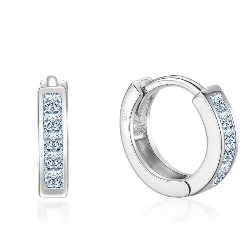 Nuevo concepto: pendientes de una sola fila de diamantes en plata de ley S925, temperamento simple, pendientes de diamantes completos, joyería clásica popular de plata._voghion.com
