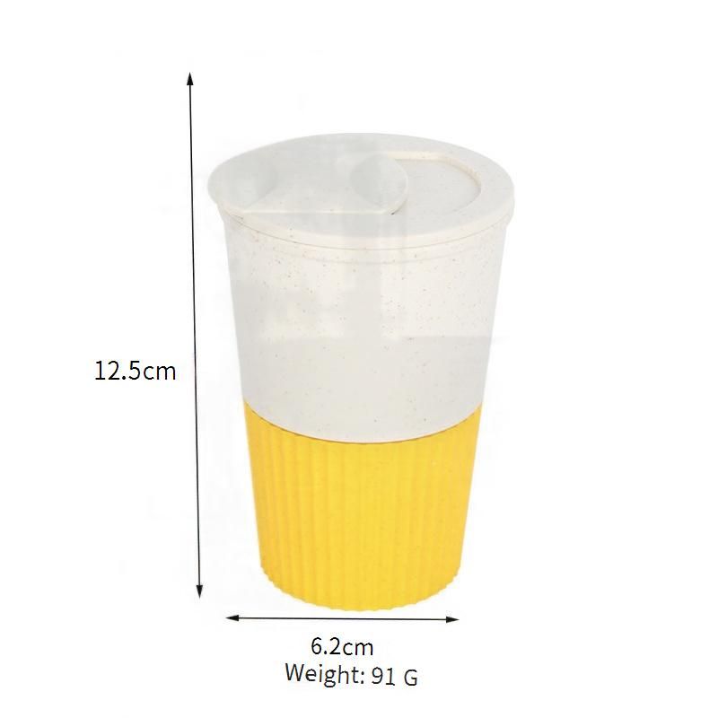 Cană de cafea ecologică din paie de grâu - Cană izolată de călătorie pentru birou și exterior (fără BPA, etanșă, potrivită pentru cuptorul cu microunde, 12oz/16oz)_voghion.com