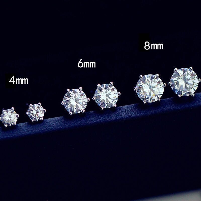 S Ohrringe für Männer Trendy Super Shiny Hip-Hop Einfache Nische High-End-Feeling Silber Nadel Frauen Zirkon Claw Diamond Ohr_voghion.com