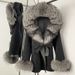 Elegant Oversized Fox Fur Collar Double-Faced Wool Coat For Women - Warm Winter Outerwear With Hood, Loose Fit, Mid-Length_voghion.com