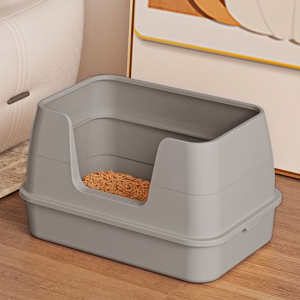 Foldable Large Open Thickened Semi-Enclosed Tray Toilet Cat Litter Box Pet Supplies_voghion.com