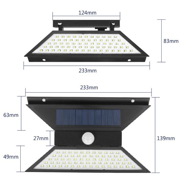 Solar Motion Sensor Wall Light, 67 LED Outdoor Waterproof Lighting For Garden, Yard, Pathway – Energy-Efficient & Weatherproof_voghion.com