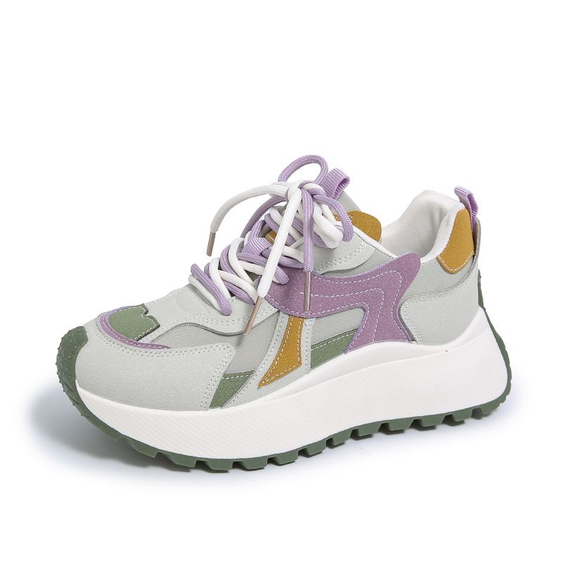 Ins Korean Version New Dad For Women 2025 Spring Student Sports Running Casual Shoes With Thick Sole And Increased_voghion.com