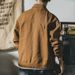 Retro Workwear Jacket For Men, Casual Loose Fit With Plush And Thick Denim Jacket_voghion.com