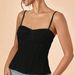 Canotta da donna con spalline sottili, senza maniche e con spalline, nera, per lo streaming live, 2025_voghion.com