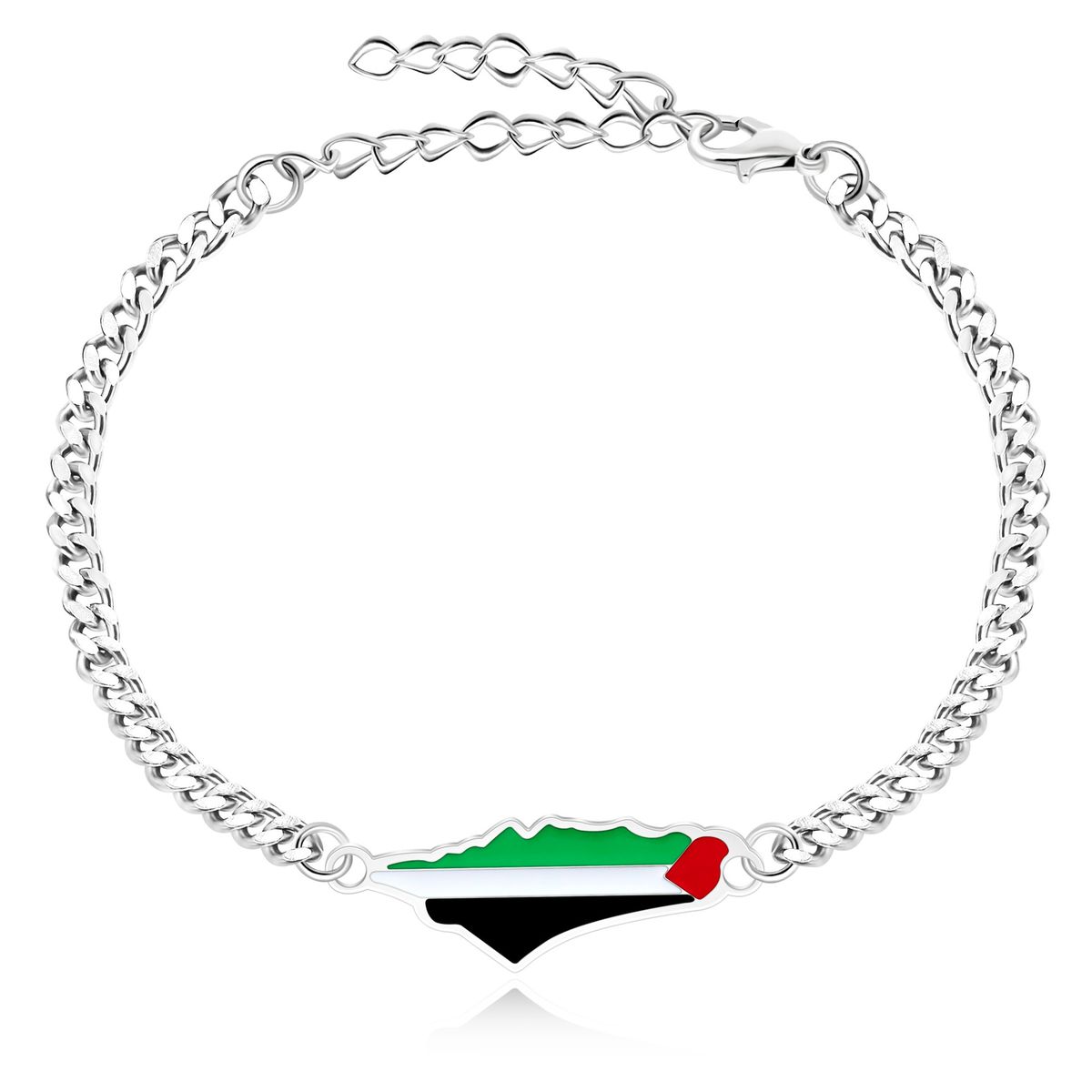 Bracciale con bandiera di Gaza in acciaio inossidabile, unisex, versatile, per la Palestina_voghion.com