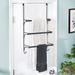 Auledio Adjustable Over The Door Triple Towel Rack With Hooks,Black_voghion.com
