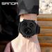 SANDA LED Digital Sport Watches 50m Waterproof Electronic Wristwatch Three Time Display Quartz Watch for Men Alarm Clock_voghion.com