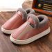 Winter waterproof indoor warm cotton slippers wear non-slip heel men pu leather bread with cotton shoes women_voghion.com