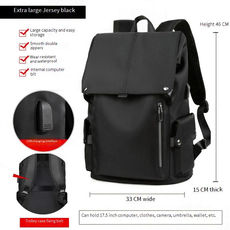 Zaino premium da uomo con porta USB, zaino per laptop di grande capacità per viaggi, lavoro e spostamenti, tessuto Oxford resistente all'acqua, design ergonomico_voghion.com