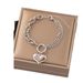 Bracciale con ciondolo a forma di cuore, stile coreano, hip-hop, alla moda, semplice, in metallo, con catena spessa, per donna_voghion.com