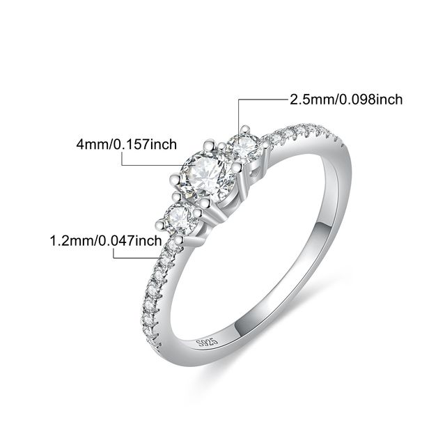 Damenschmuck S925 Sterling Silber Zirkon Ring Eleganter Minimalistischer Stapelbarer Ring Für Den Alltag Oder Besondere Anlässe Persönlichkeitsschmuck_voghion.com