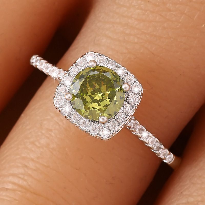 Anelli Nuovo Anello Aperto Super Flash con Micro Intarsi in Zircone per Donna Anello Regolabile Quadrato Leggero di Lusso_voghion.com