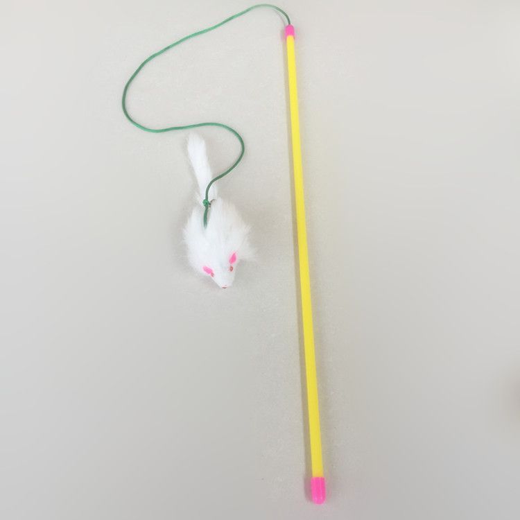 Giocattolo per animali domestici, grande asta, topo bianco, bacchetta, accessori per gatti_voghion.com