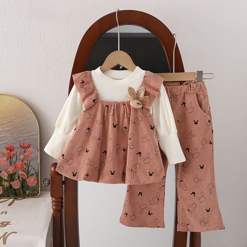 Mutter & Kinder Kinder Frühling und Herbst Kleid Mädchen Baby Mode Mode drei Sätze von Mädchen Kleidung Flut_voghion.com