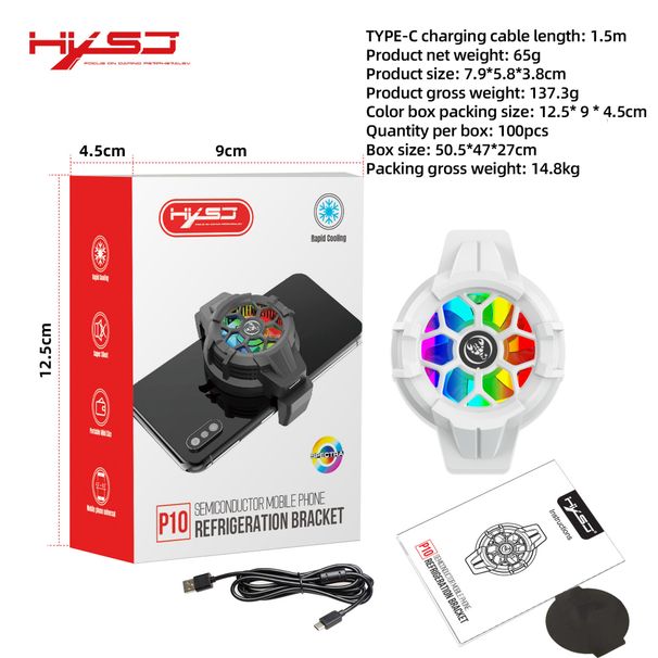 HXSJ P10 polprevodniški hladilnik za mobilne telefone, dvosmerni teleskopski piščanec, ki je v živo prenaša zamrznjeno hlajenje_voghion.com