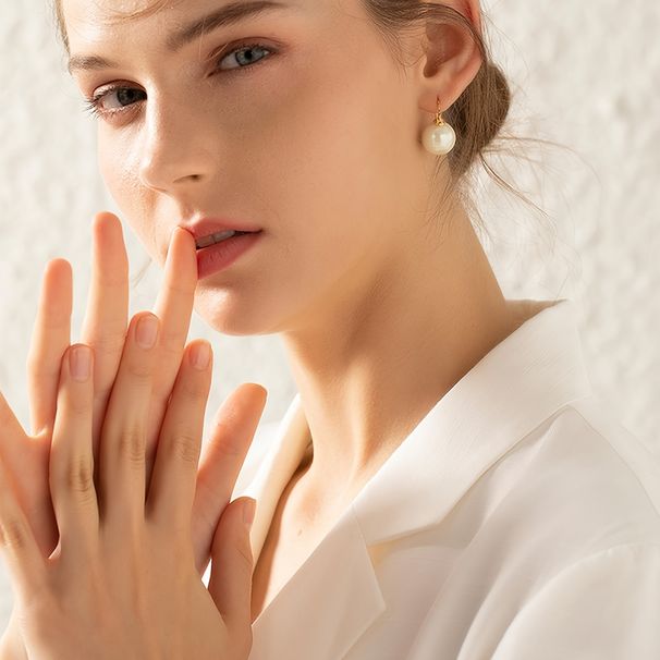 Orecchini di perle, orecchini pendenti, orecchini placcati in oro per donna_voghion.com