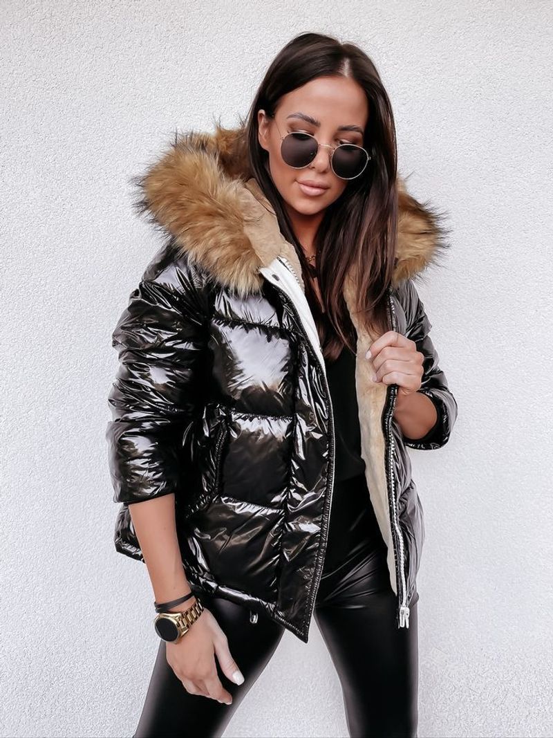  Dames losse korte katoenen gewatteerde jas met capuchon, kleur mode warme katoenen gewatteerde jas met ritssluiting_voghion.com