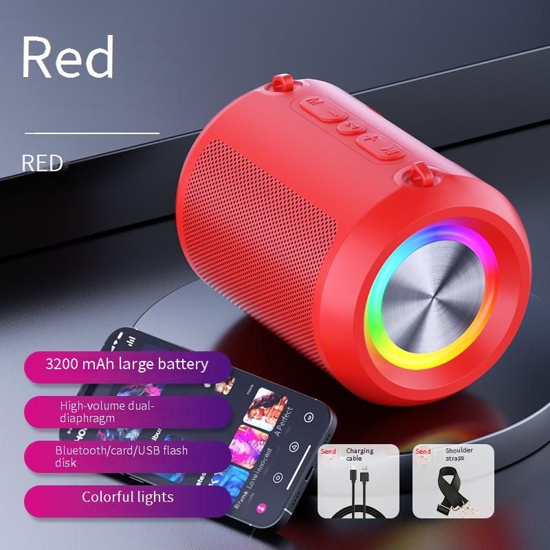 AI Smart Bluetooth Audio Subwoofer Large Volume Outdoor Home Card FM Radio Mobile Phone Wireless Small Speaker_voghion.com