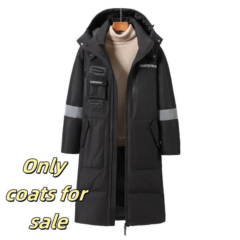 The New Men's Down Jacket Features A Long And Knee-length Style, A Trendy Mid-length Couple's Fashion Brand, And A Thick Men's Coat_voghion.com