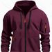 Men's Fleece Zip-Up Hoodie – Oversized Fit Pullover With Side Pockets, Unisex Casual Streetwear (14 Colors) S-Xxxl_voghion.com