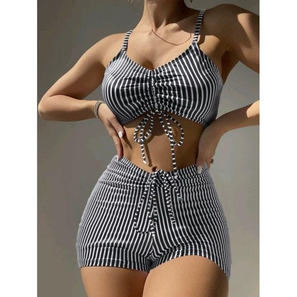 Maillot de bain deux pièces pour femme, boxer taille haute, bikini sexy pour célébrités d'Internet_voghion.com