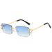 VOOTHOST New Rectangle Rimless Sunglasses Retro Brand Designer Clear Ocean Gradient Eyewear Men Women UV400 Sun Glasses F0285_voghion.com