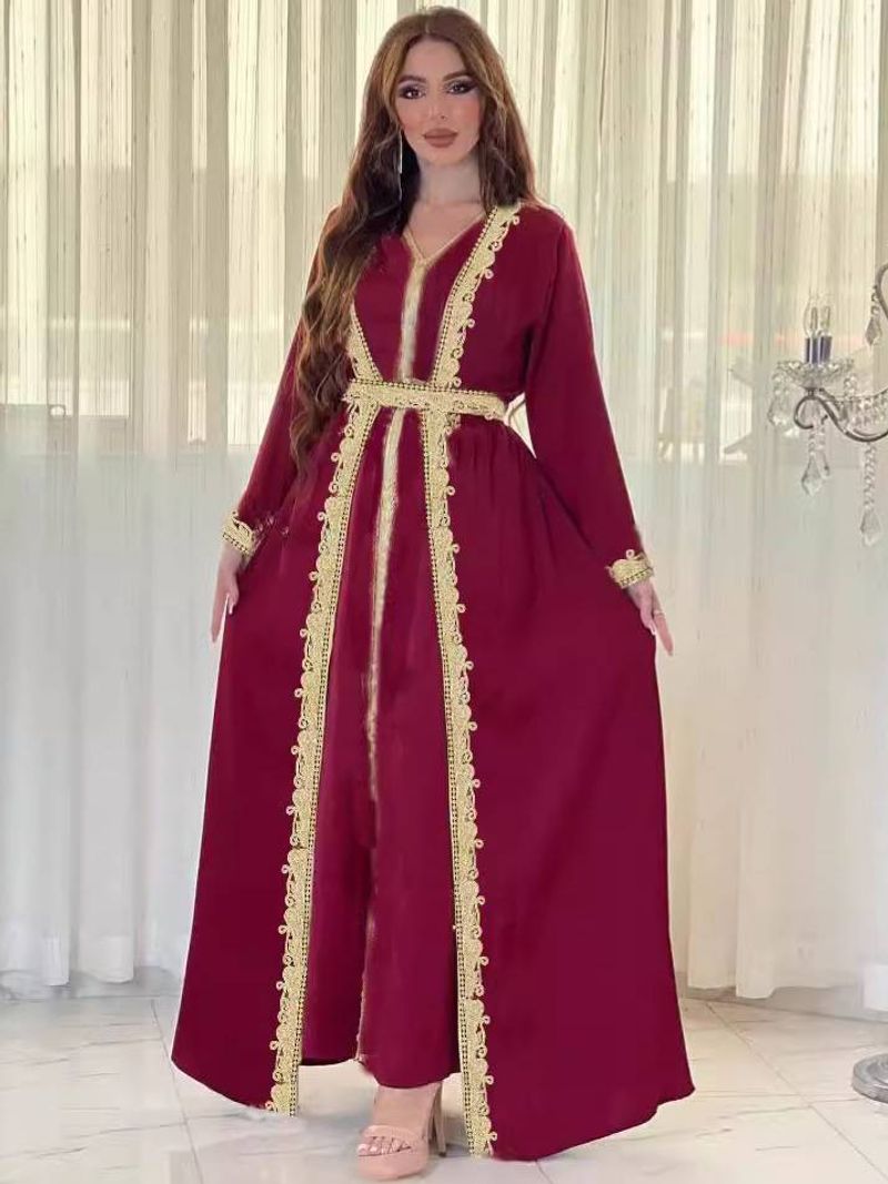 Long Sleeve Two Piece Dress Robe_voghion.com