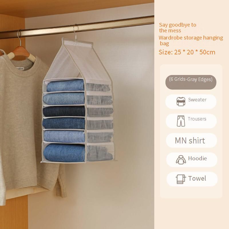Hanging Closet Organizer - Space-Saving Storage For Clothes Pants & Accessories - Multi-Pocket Wardrobe Hanger_voghion.com