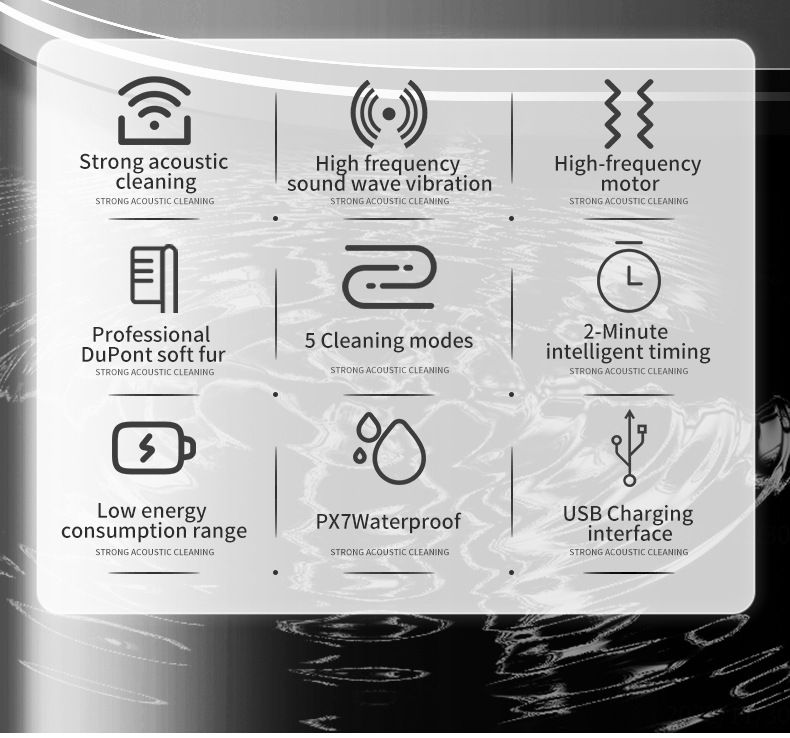 Brosse à dents électrique rotative à 5 modes - Tête à poils souples 360°, étanche, sonique et rechargeable pour adultes_voghion.com