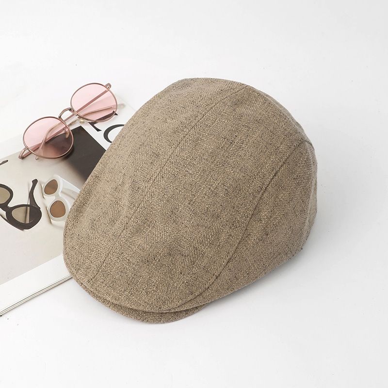 Unisex Stilvolle Vintage Khaki Front Hut Damen lässig einfache Straßenmaler Zeitungsjunge Hut_voghion.com